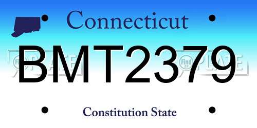 BMT2379 Connecticut License Plate