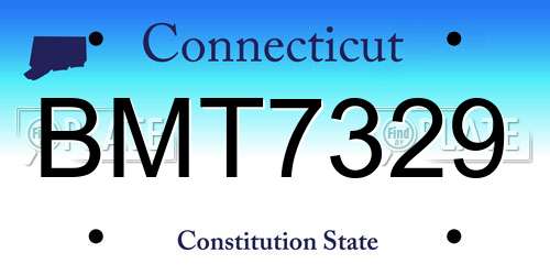 BMT7329 Connecticut License Plate