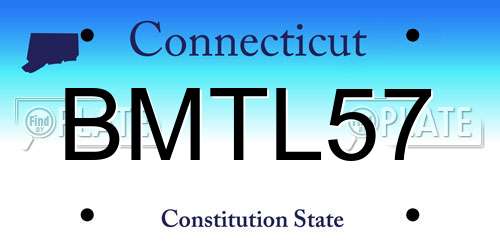 BMTL57 Connecticut License Plate