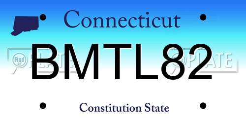 BMTL82 Connecticut License Plate