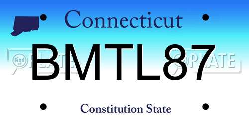 BMTL87 Connecticut License Plate
