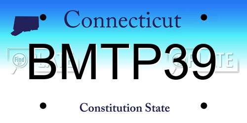 BMTP39 Connecticut License Plate