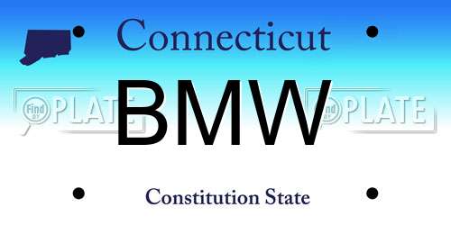 BMW Connecticut License Plate