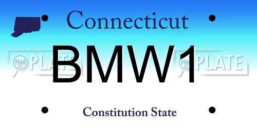 BMW1 Connecticut License Plate