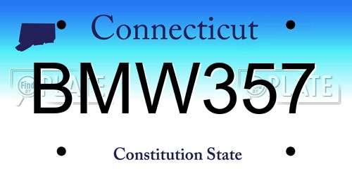 BMW357 Connecticut License Plate