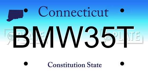 BMW35T Connecticut License Plate