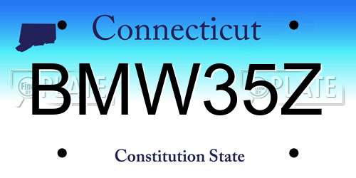 BMW35Z Connecticut License Plate