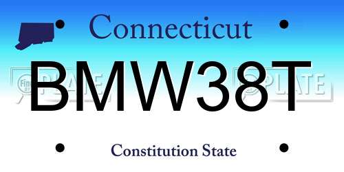 BMW38T Connecticut License Plate