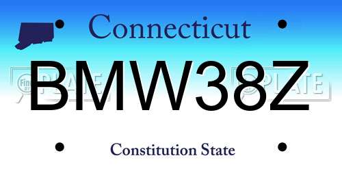 BMW38Z Connecticut License Plate