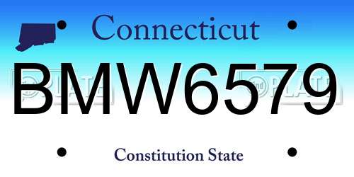 BMW6579 Connecticut License Plate