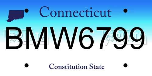 BMW6799 Connecticut License Plate