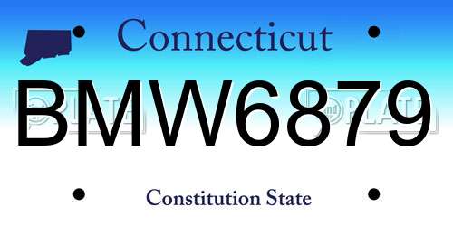 BMW6879 Connecticut License Plate