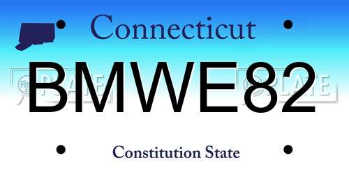 BMWE82 Connecticut License Plate