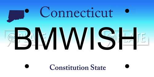 BMWISH Connecticut License Plate