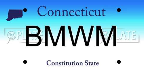 BMWM Connecticut License Plate