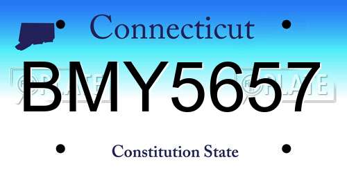 BMY5657 Connecticut License Plate