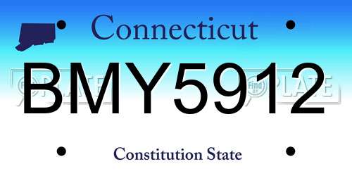 BMY5912 Connecticut License Plate