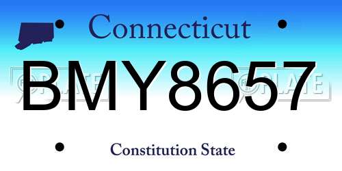 BMY8657 Connecticut License Plate