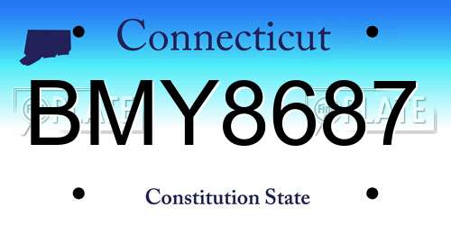 BMY8687 Connecticut License Plate