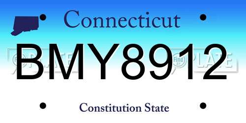 BMY8912 Connecticut License Plate