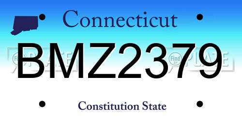 BMZ2379 Connecticut License Plate