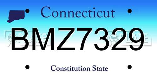 BMZ7329 Connecticut License Plate