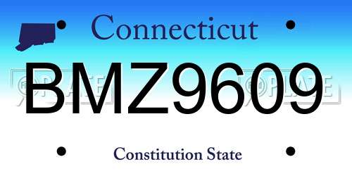 BMZ9609 Connecticut License Plate