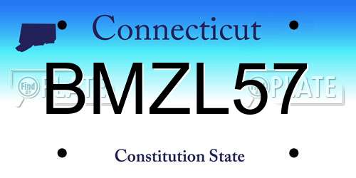 BMZL57 Connecticut License Plate