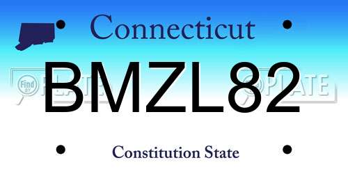 BMZL82 Connecticut License Plate