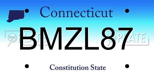 BMZL87 Connecticut License Plate