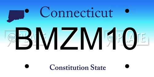 BMZM10 Connecticut License Plate
