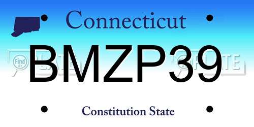 BMZP39 Connecticut License Plate