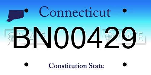 BN00429 Connecticut License Plate