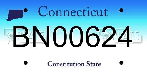 BN00624 Connecticut License Plate