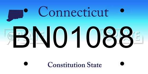 BN01088 Connecticut License Plate