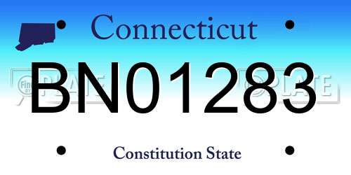 BN01283 Connecticut License Plate