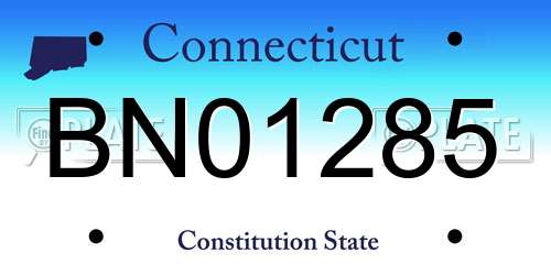 BN01285 Connecticut License Plate