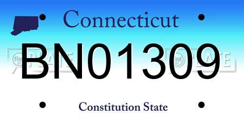 BN01309 Connecticut License Plate