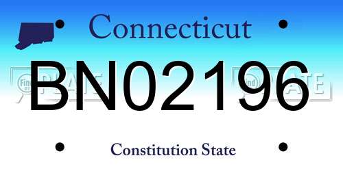 BN02196 Connecticut License Plate
