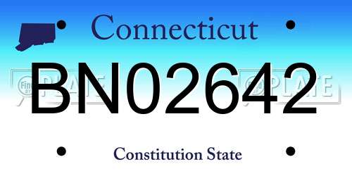 BN02642 Connecticut License Plate