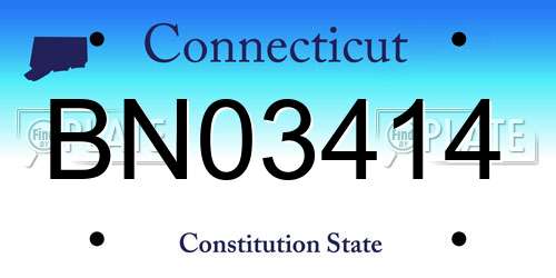 BN03414 Connecticut License Plate