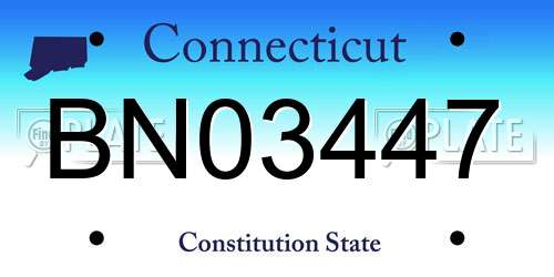 BN03447 Connecticut License Plate
