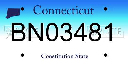 BN03481 Connecticut License Plate