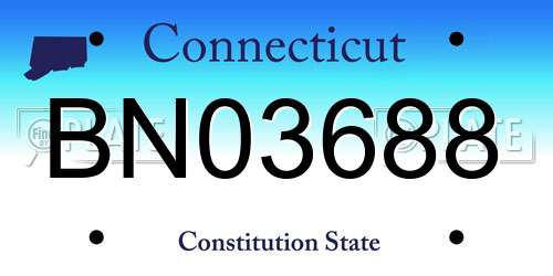 BN03688 Connecticut License Plate