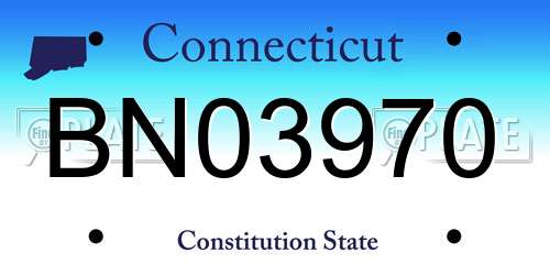 BN03970 Connecticut License Plate
