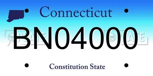 BN04000 Connecticut License Plate