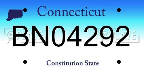 BN04292 Connecticut License Plate