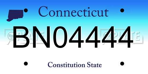 BN04444 Connecticut License Plate