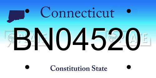 BN04520 Connecticut License Plate