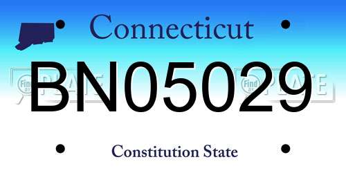 BN05029 Connecticut License Plate